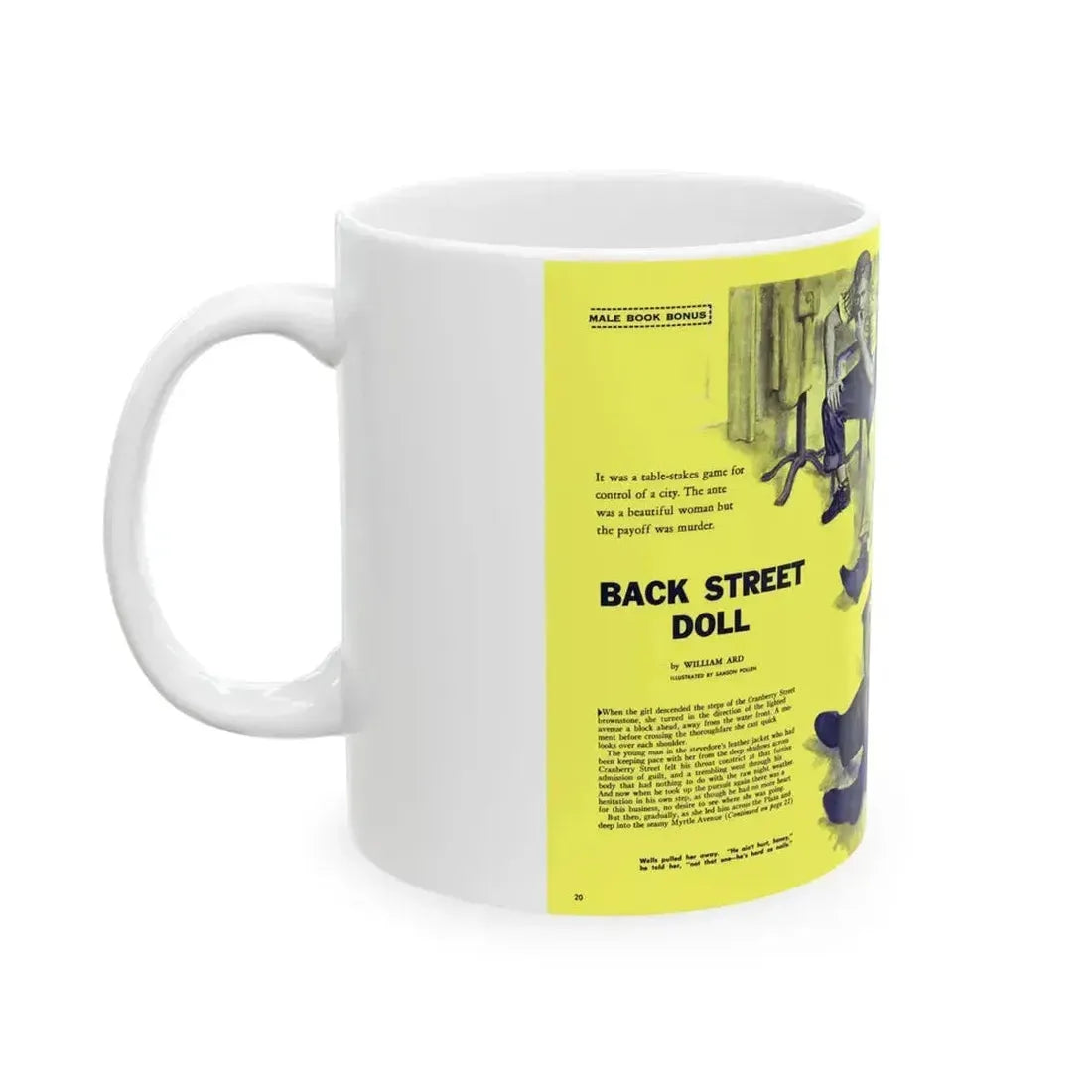 Back Street Doll, Male magazine, December 1956 - White Coffee Mug - Go Mug Yourself
