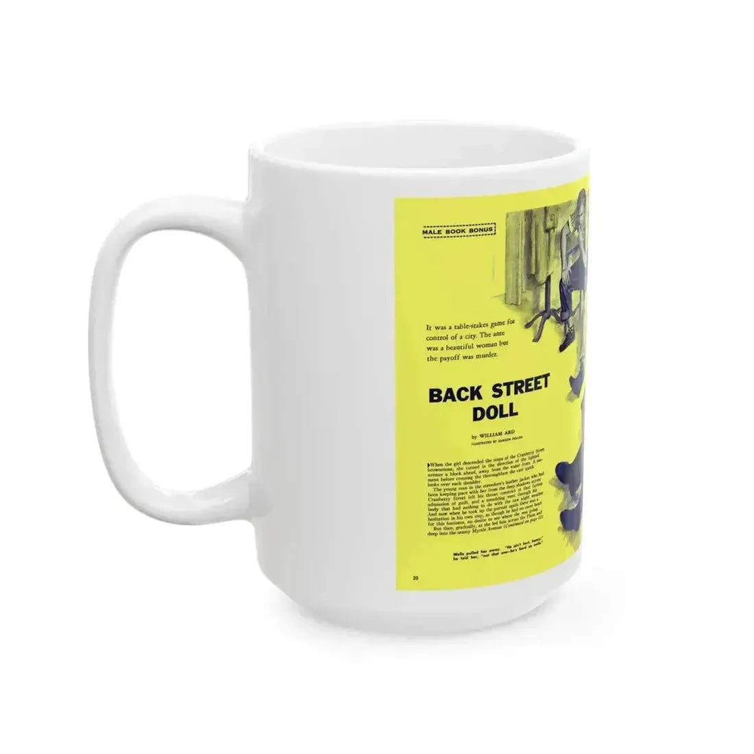 Back Street Doll, Male magazine, December 1956 - White Coffee Mug - Go Mug Yourself