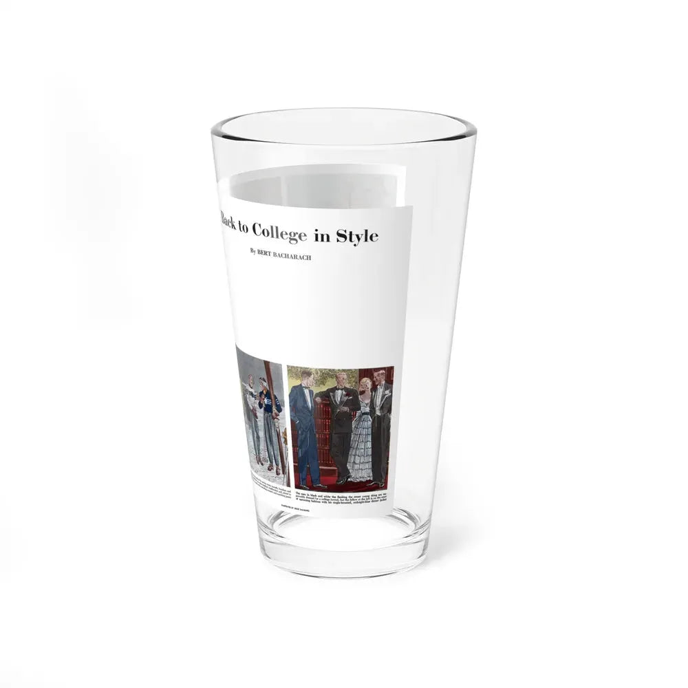 Back to College in Style, Collier's, August 27, 1949 (Magazine Illustration) Pint Glass 16oz - Go Mug Yourself