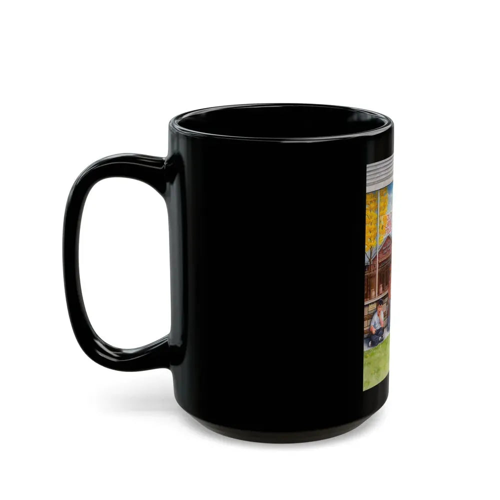 Back to School Supplies, Saturday Evening Post cover, September-October 1973 - Black Coffee Mug - Go Mug Yourself