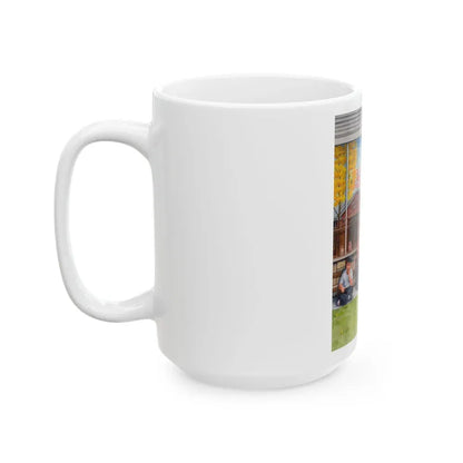 Back to School Supplies, Saturday Evening Post cover, September-October 1973 - White Coffee Mug - Go Mug Yourself
