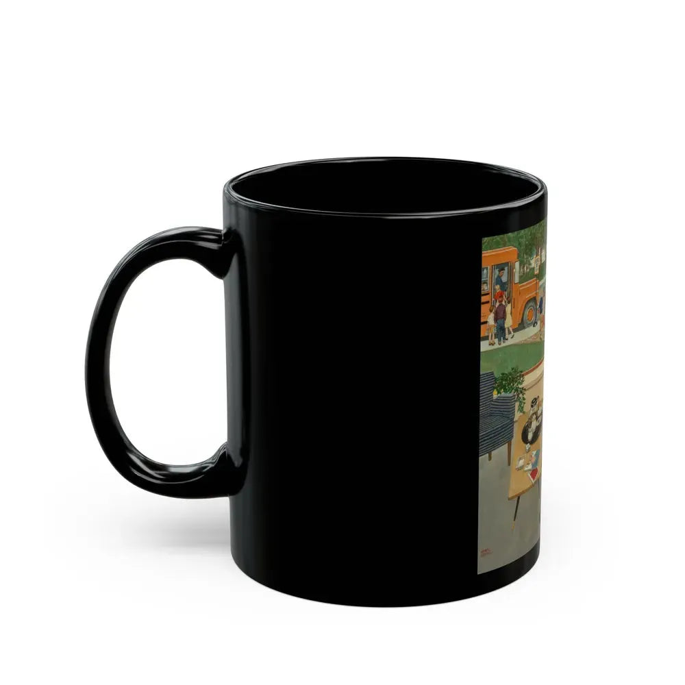Back to School, The Saturday Evening Post cover, September 12, 1959 - Black Coffee Mug - Go Mug Yourself