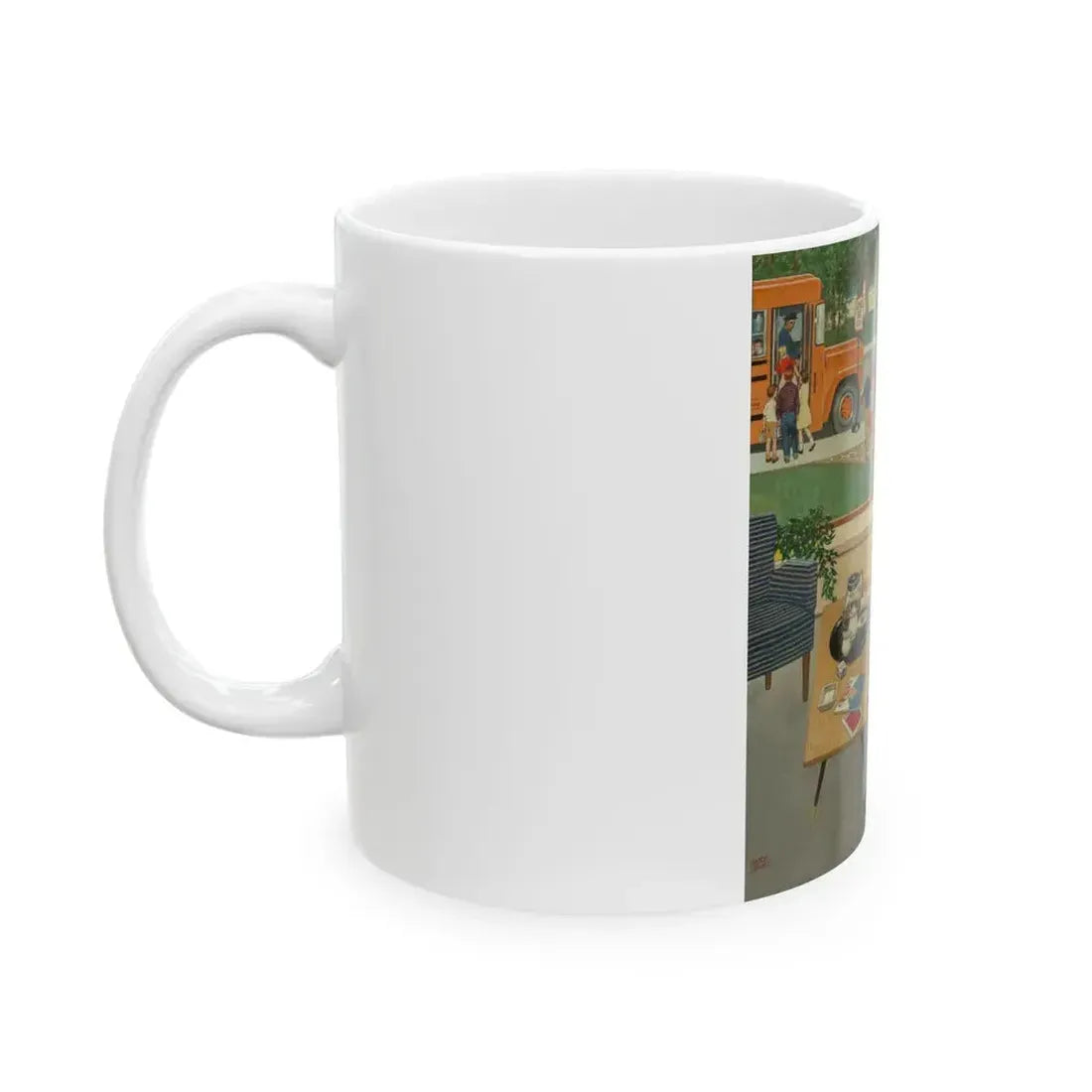 Back to School, The Saturday Evening Post cover, September 12, 1959 - White Coffee Mug - Go Mug Yourself