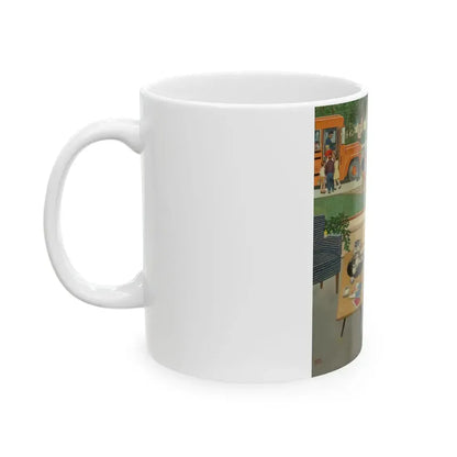 Back to School, The Saturday Evening Post cover, September 12, 1959 - White Coffee Mug - Go Mug Yourself