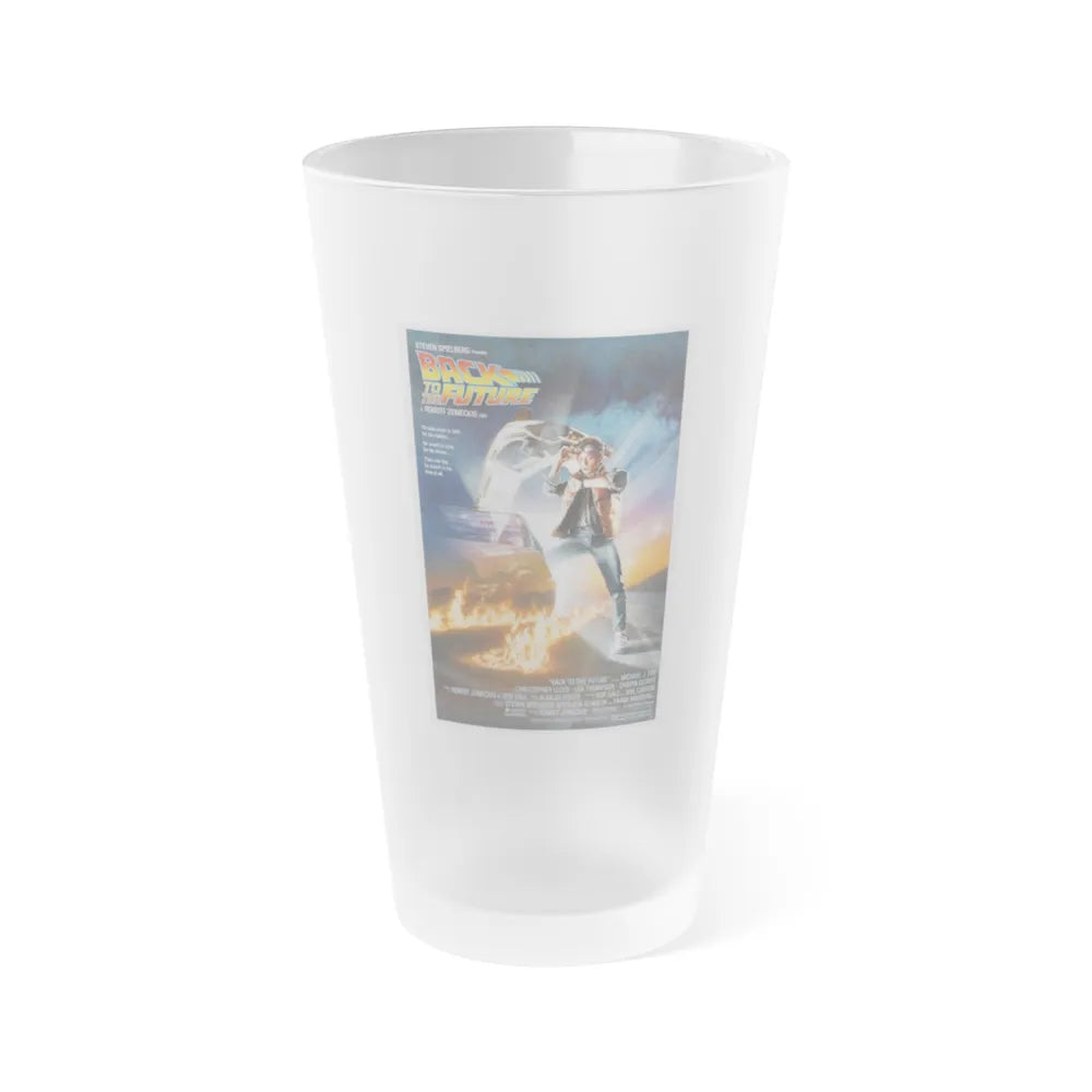 BACK TO THE FUTURE 1985 Movie Poster - Frosted Pint Glass 16oz-16oz-Frosted-Go Mug Yourself