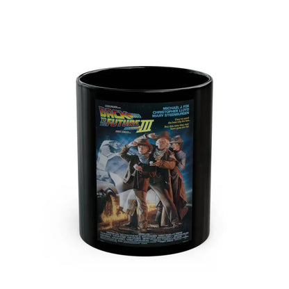 BACK TO THE FUTURE III 1990 Movie Poster - Black Coffee Mug 11oz - Go Mug Yourself