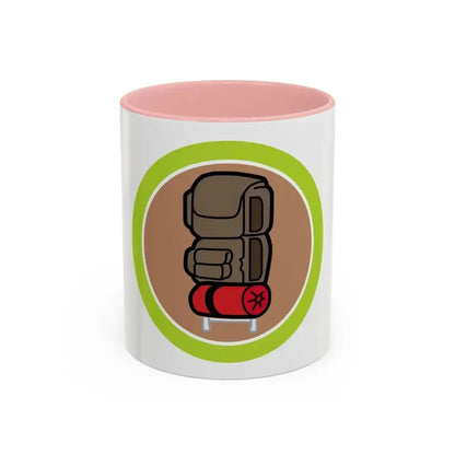 Backpacking (Boy Scout Merit Badge) Accent Coffee Mug 11oz Pink - Go Mug Yourself