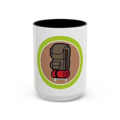 Backpacking (Boy Scout Merit Badge) Accent Coffee Mug 15oz Black - Go Mug Yourself