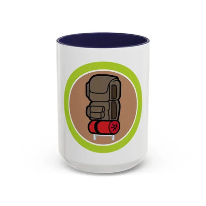 Backpacking (Boy Scout Merit Badge) Accent Coffee Mug 15oz Navy - Go Mug Yourself