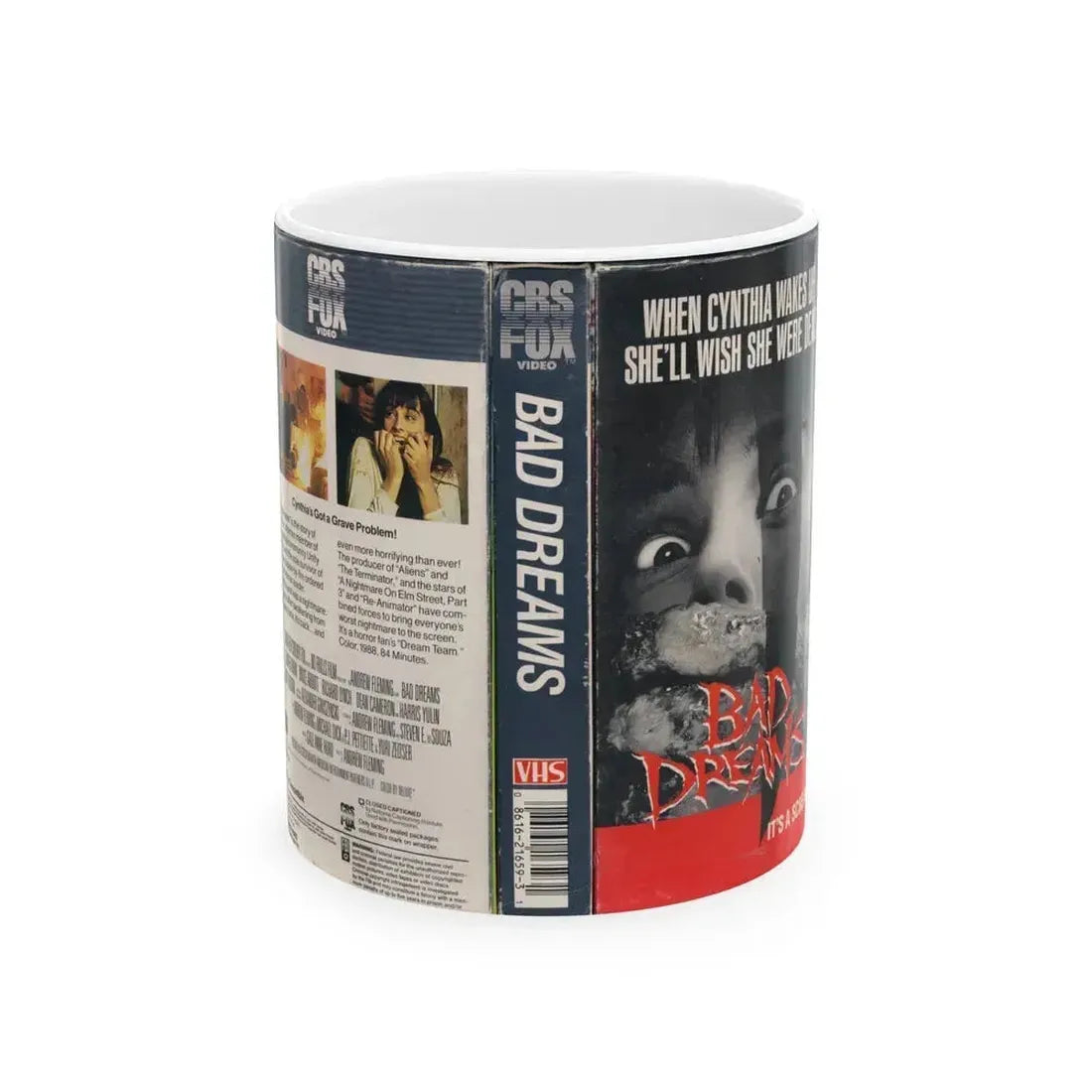 BAD DREAMS (VHS COVER) - White Coffee Mug 11oz - Go Mug Yourself