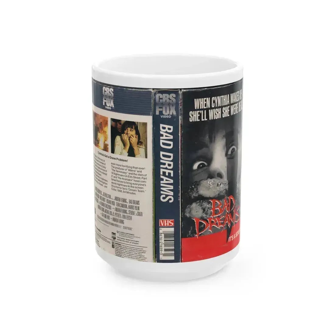 BAD DREAMS (VHS COVER) - White Coffee Mug 15oz - Go Mug Yourself