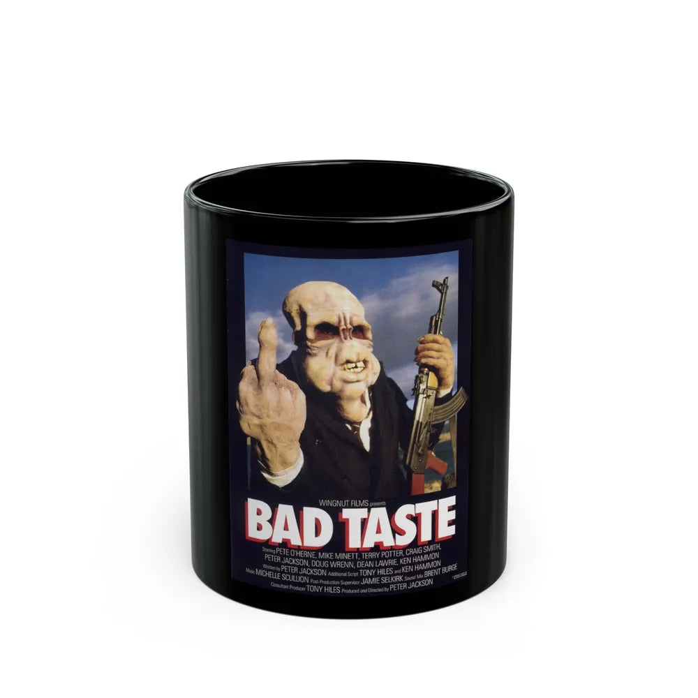 BAD TASTE 1987 Movie Poster - Black Coffee Mug-11oz-Go Mug Yourself