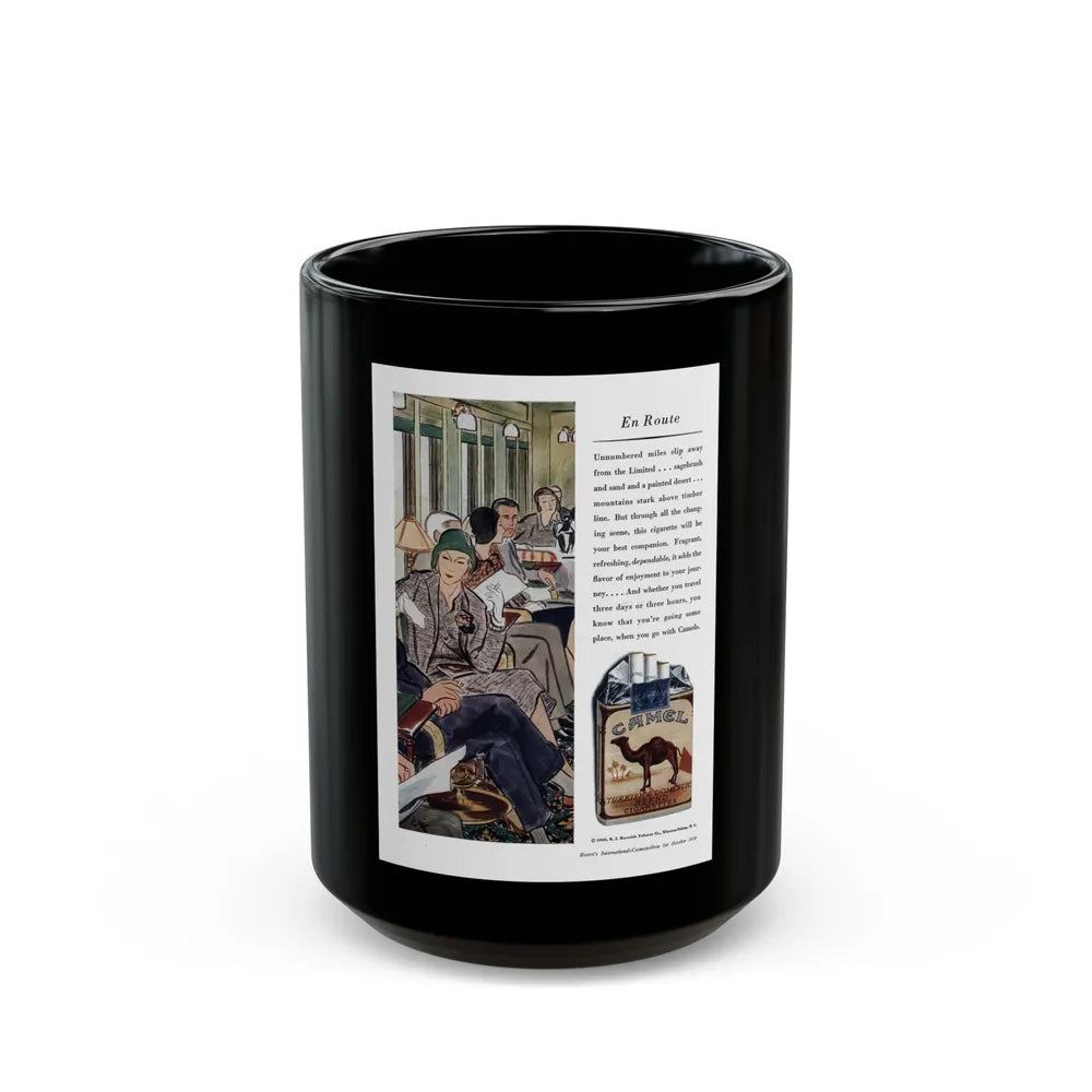 Camel ad, Cosmopolitan, October 1930 - Black Coffee Mug-15oz-Go Mug Yourself