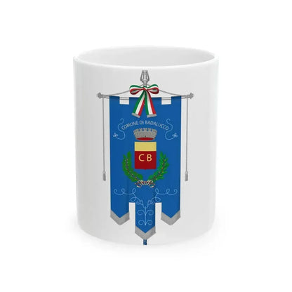 Badalucco-Gonfalone (Italy) White Coffee Mug 11oz - Go Mug Yourself