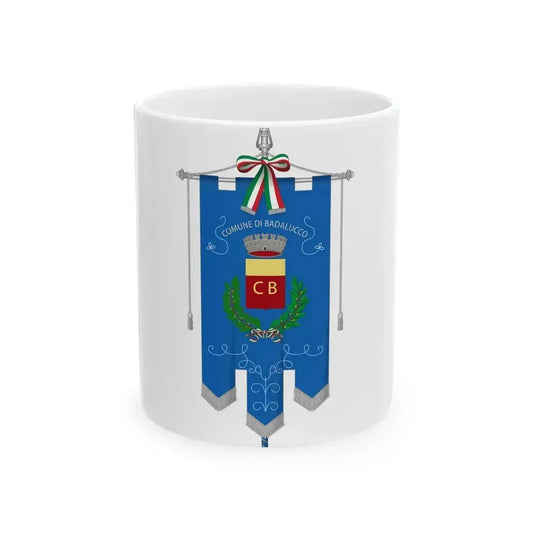 Badalucco-Gonfalone (Italy) White Coffee Mug 11oz - Go Mug Yourself