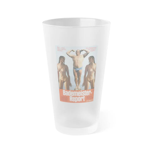 Bademeister-Report - Mad Memories of a Lifeguard 1973 Movie Poster - Frosted Pint Glass 16oz-16oz-Frosted-Go Mug Yourself