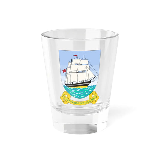 Badge of British Guiana 1955-1966 (Guyana) (Coat of Arms) Shot Glass 1.5oz 1.5oz - Go Mug Yourself