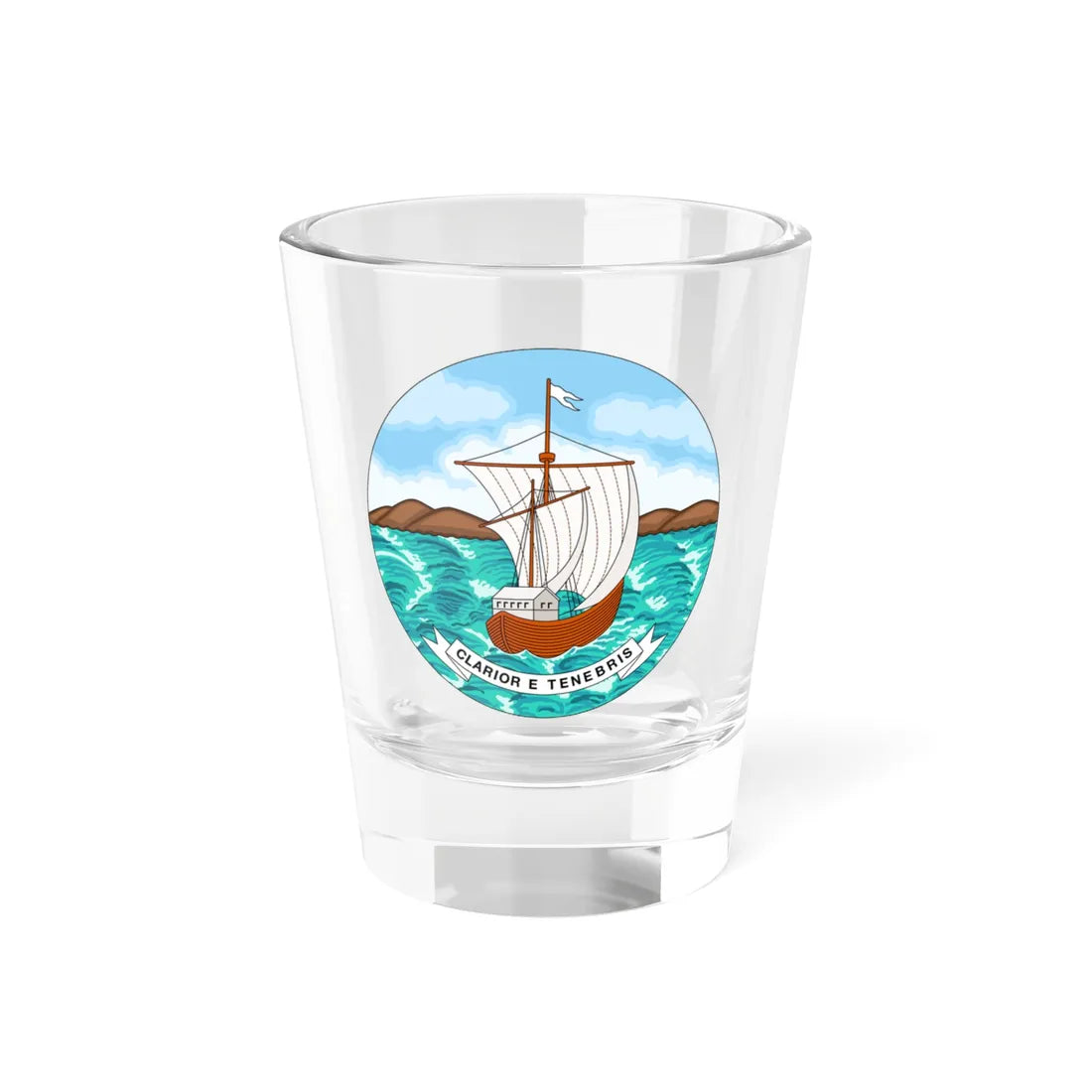 Badge of Grenada 1903-1967 (Grenada) (Coat of Arms) Shot Glass 1.5oz 1.5oz - Go Mug Yourself