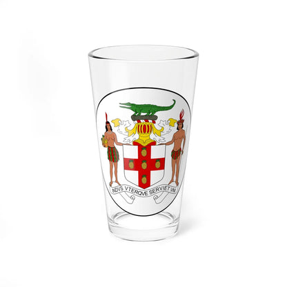 Badge of Jamaica 1957-1962 (Jamaica) (Coat of Arms) Pint Glass 16oz - Go Mug Yourself