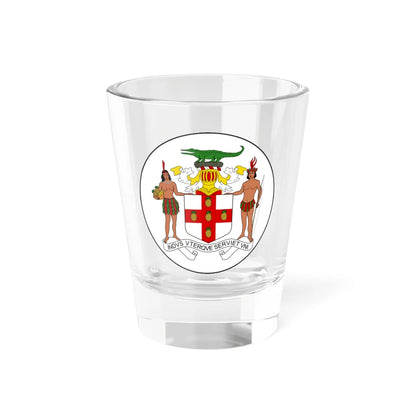 Badge of Jamaica 1957-1962 (Jamaica) (Coat of Arms) Shot Glass 1.5oz 1.5oz - Go Mug Yourself