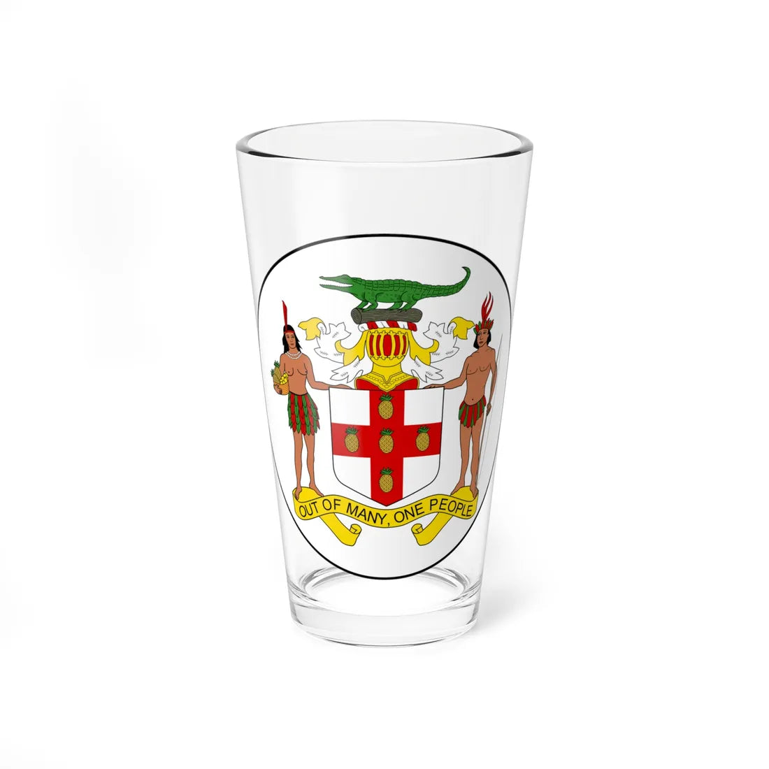 Badge of Jamaica 1962 (Jamaica) (Coat of Arms) Pint Glass 16oz 16oz - Go Mug Yourself