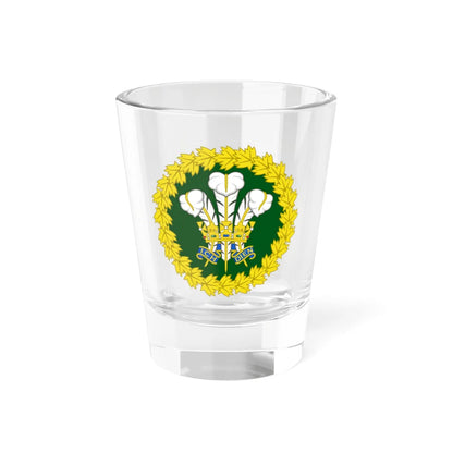 Badge of Prince Charles The Prince of Wales Royal Tour of Canada 2014 (Canada) (Coat of Arms) Shot Glass 1.5oz 1.5oz - Go Mug Yourself