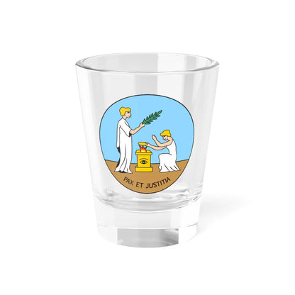 Badge of Saint Vincent and the Grenadines 1907-1979 (Saint Vincent and the Grenadines) (Coat of Arms) Shot Glass 1.5oz 1.5oz - Go Mug Yourself