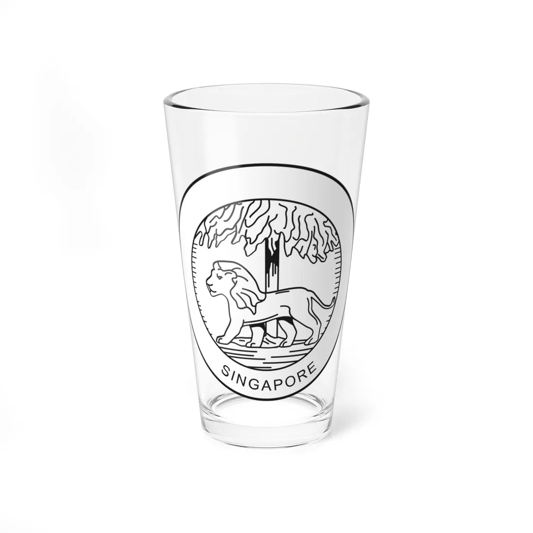 Badge of Singapore in the Straits Settlements (Singapore) (Coat of Arms) Pint Glass 16oz 16oz - Go Mug Yourself