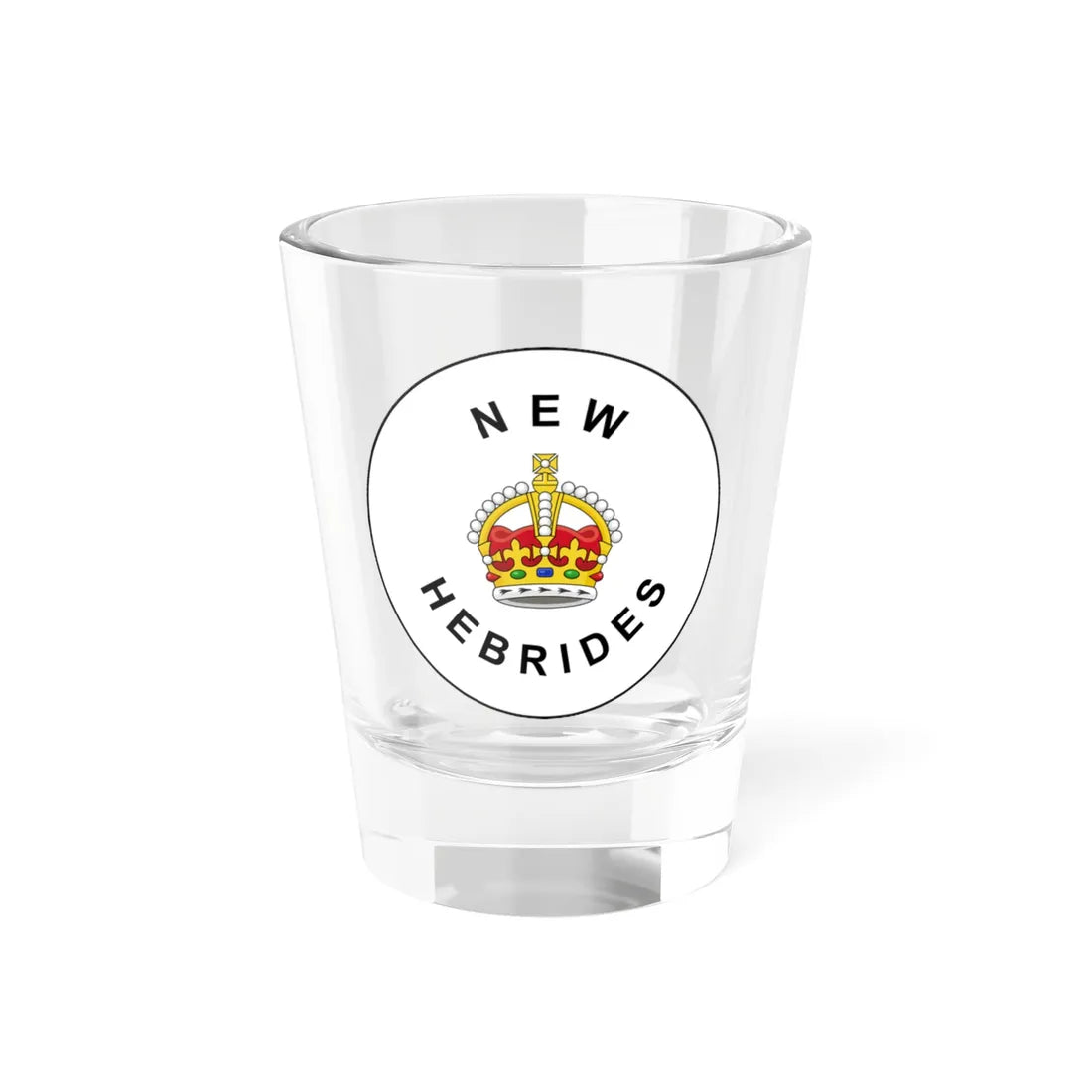 Badge of the British New Hebrides 1906-1952 (Vanuatu) (Coat of Arms) Shot Glass 1.5oz 1.5oz - Go Mug Yourself