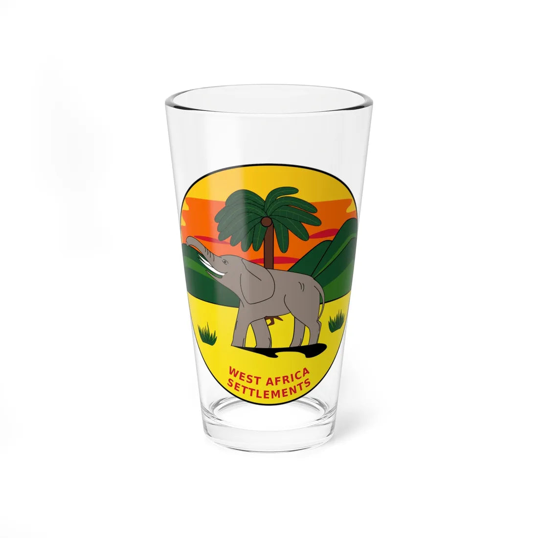 Badge of the British West Africa Settlements 1870-1888 (Niger) (Coat of Arms) Pint Glass 16oz 16oz - Go Mug Yourself