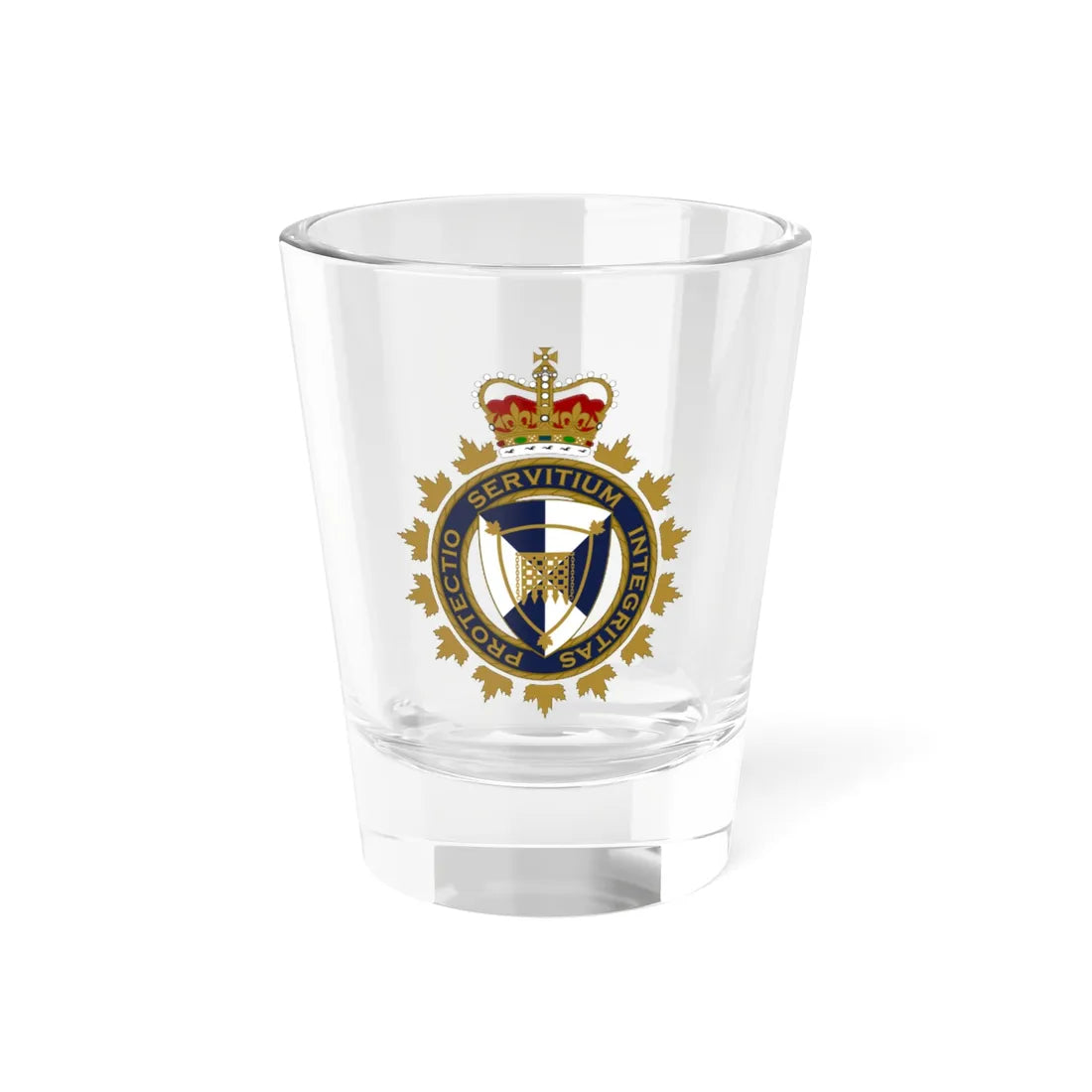 Badge of the Canada Border Services Agency (Canada) (Coat of Arms) Shot Glass 1.5oz 1.5oz - Go Mug Yourself