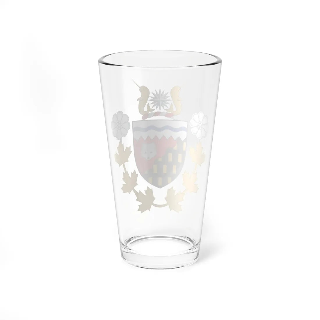 Badge of the Commissioner of the Northwest Territories (Canada) (Coat of Arms) Pint Glass 16oz - Go Mug Yourself