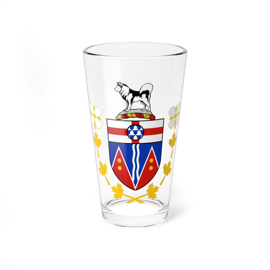 Badge of the Commissioner of Yukon (Canada) (Coat of Arms) Pint Glass 16oz 16oz - Go Mug Yourself