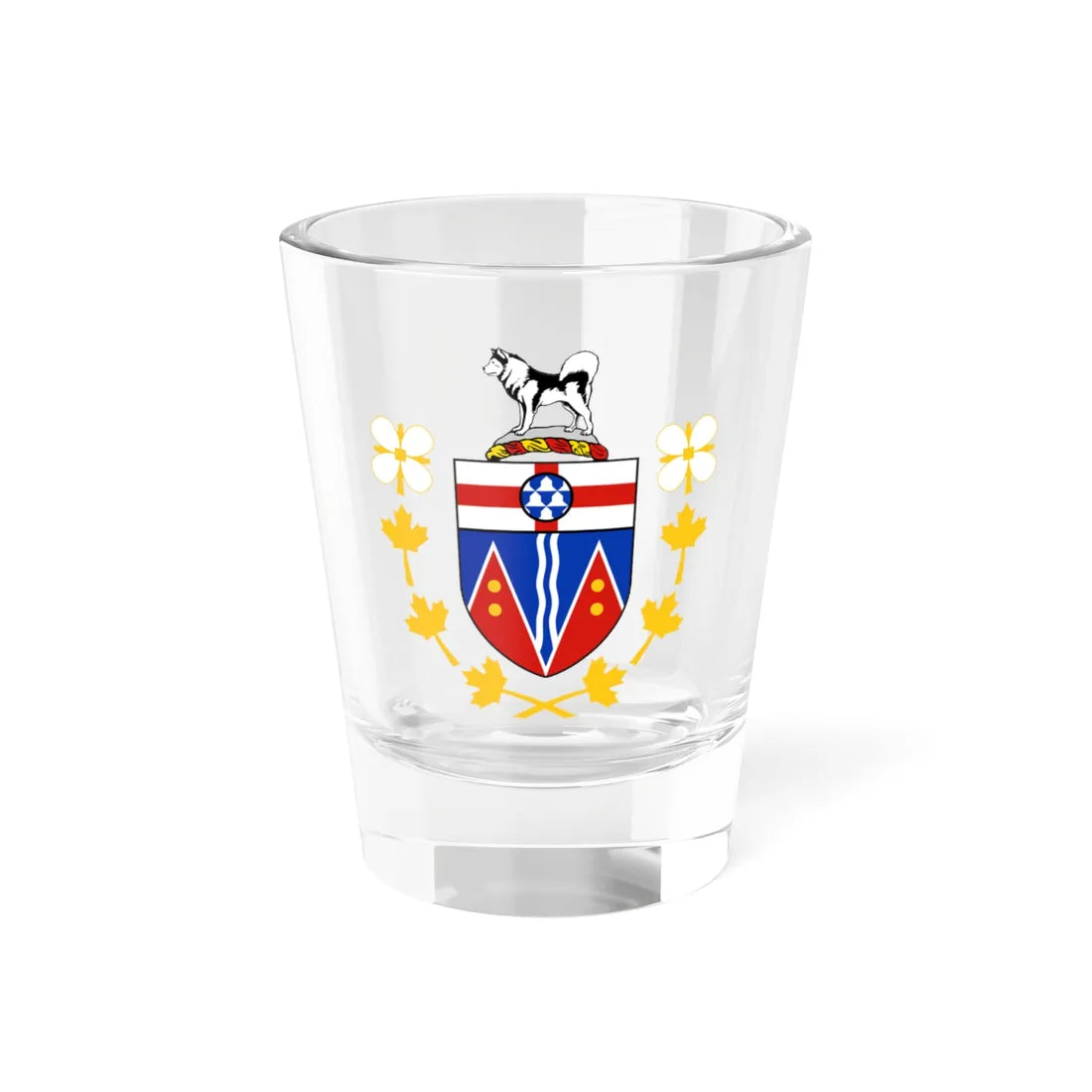 Badge of the Commissioner of Yukon (Canada) (Coat of Arms) Shot Glass 1.5oz 1.5oz - Go Mug Yourself