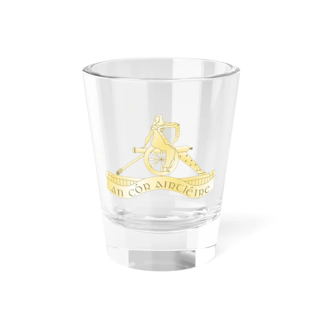 Badge of the Irish Artillery Corps (Ireland) (Coat of Arms) Shot Glass 1.5oz 1.5oz - Go Mug Yourself