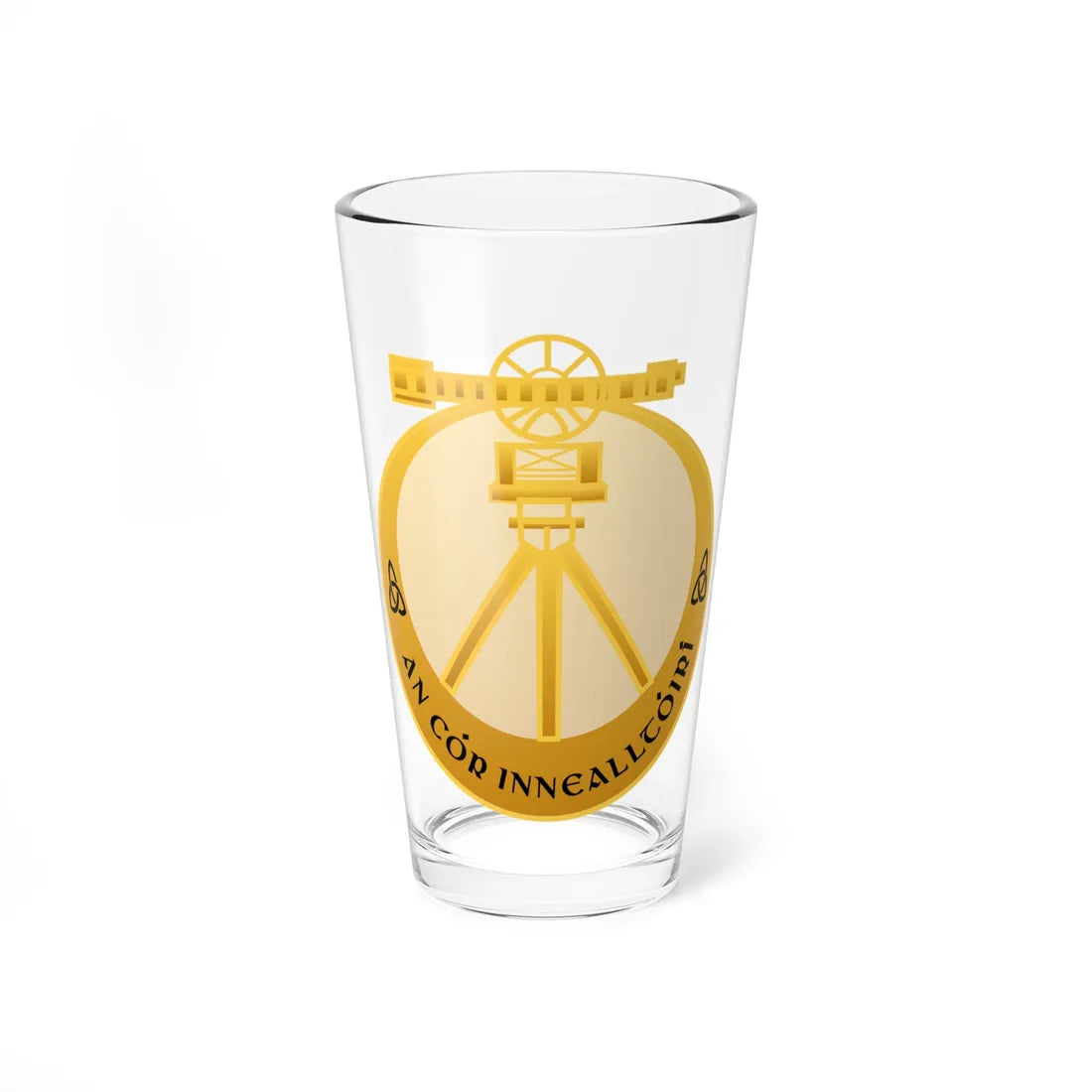 Badge of the Irish Corps of Engineers (Ireland) (Coat of Arms) Pint Glass 16oz 16oz - Go Mug Yourself