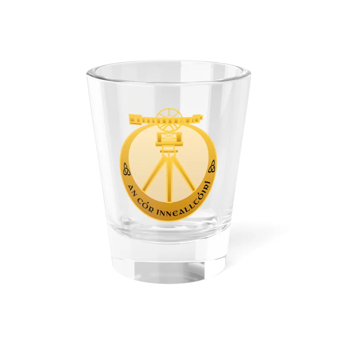 Badge of the Irish Corps of Engineers (Ireland) (Coat of Arms) Shot Glass 1.5oz 1.5oz - Go Mug Yourself