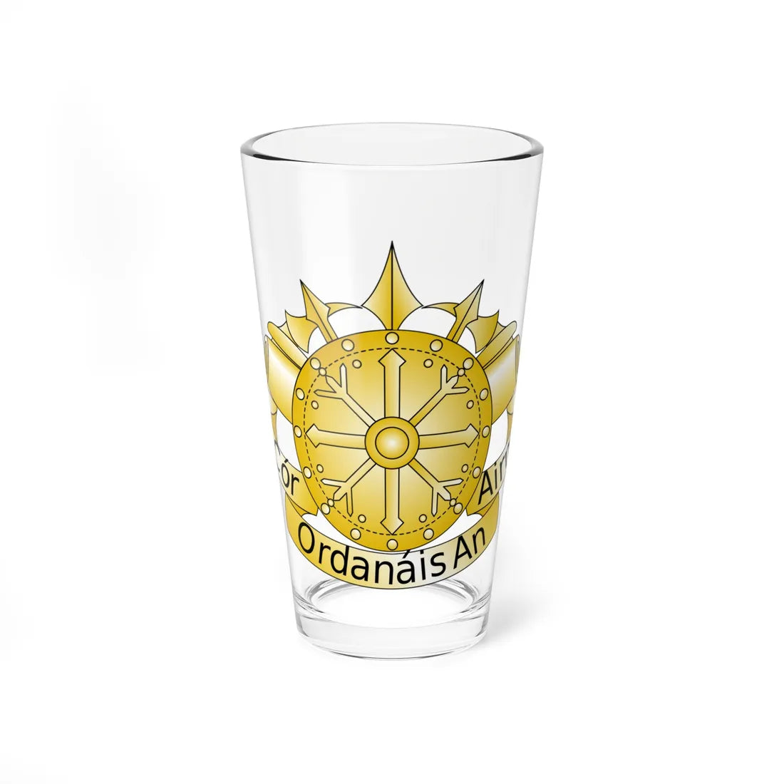 Badge of the Irish Ordnance Corps (Ireland) (Coat of Arms) Pint Glass 16oz 16oz - Go Mug Yourself