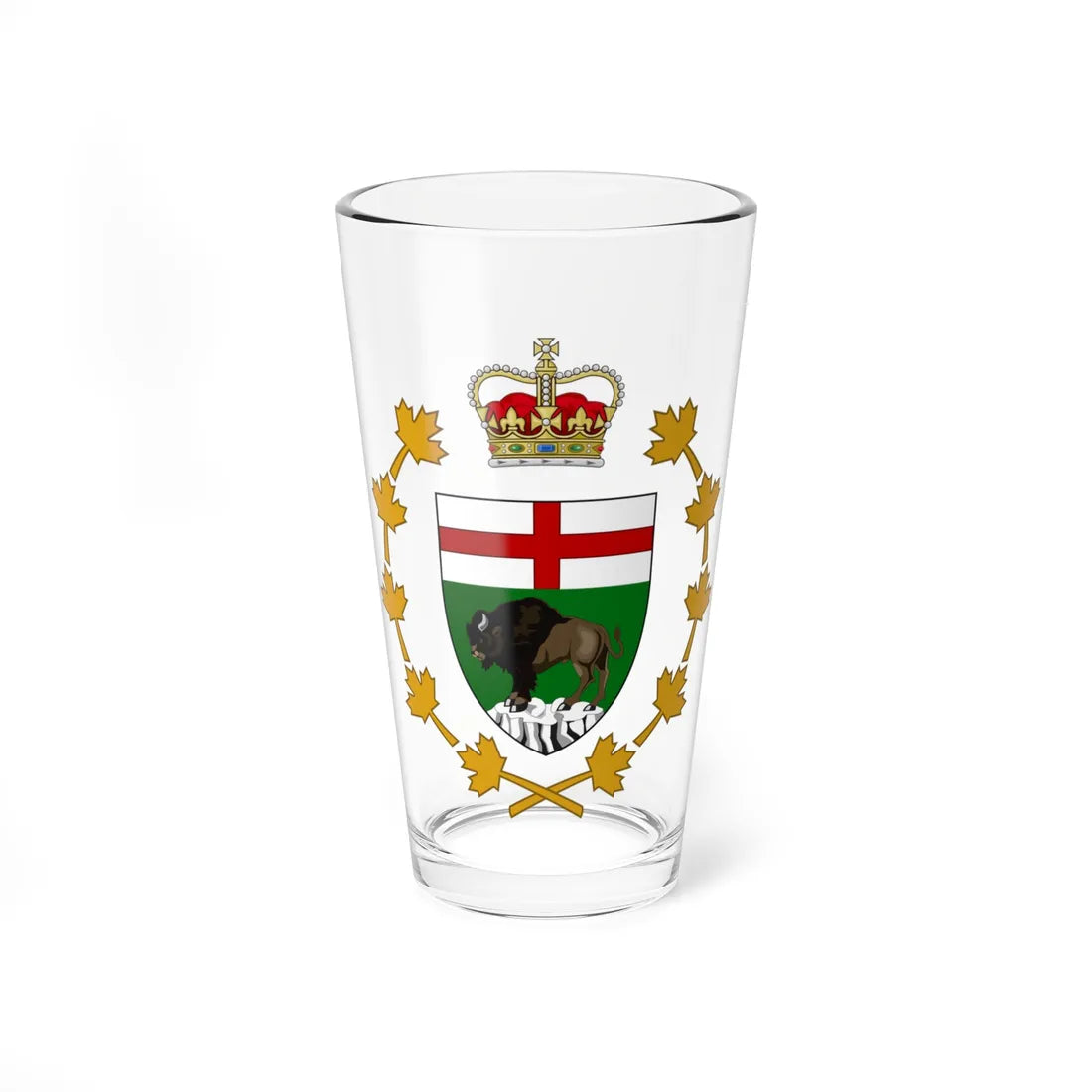 Badge of the Lieutenant Governor of Manitoba (Canada) (Coat of Arms) Pint Glass 16oz 16oz - Go Mug Yourself