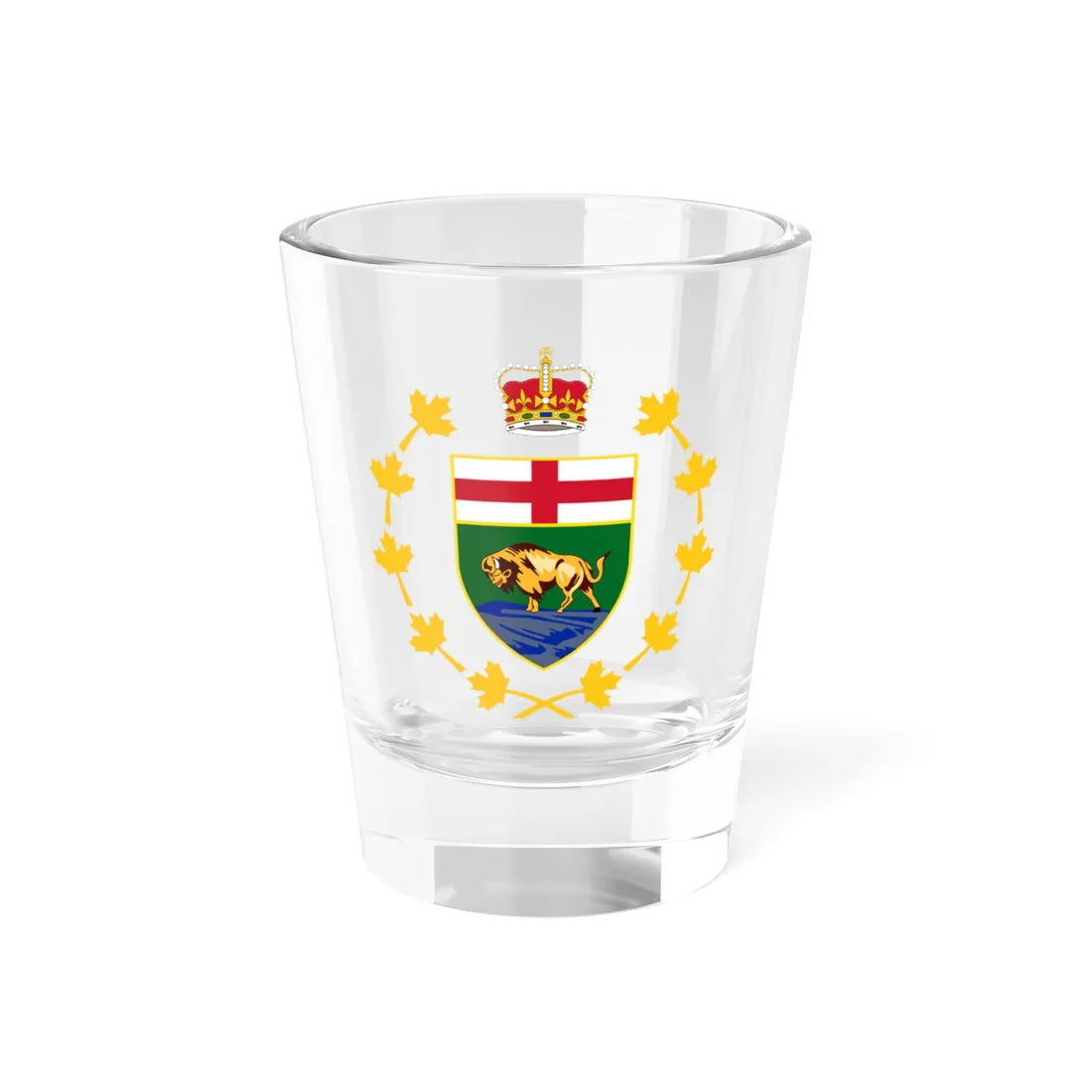 Badge of the Lieutenant-Governor of Manitoba (Canada) (Coat of Arms) Shot Glass 1.5oz 1.5oz - Go Mug Yourself