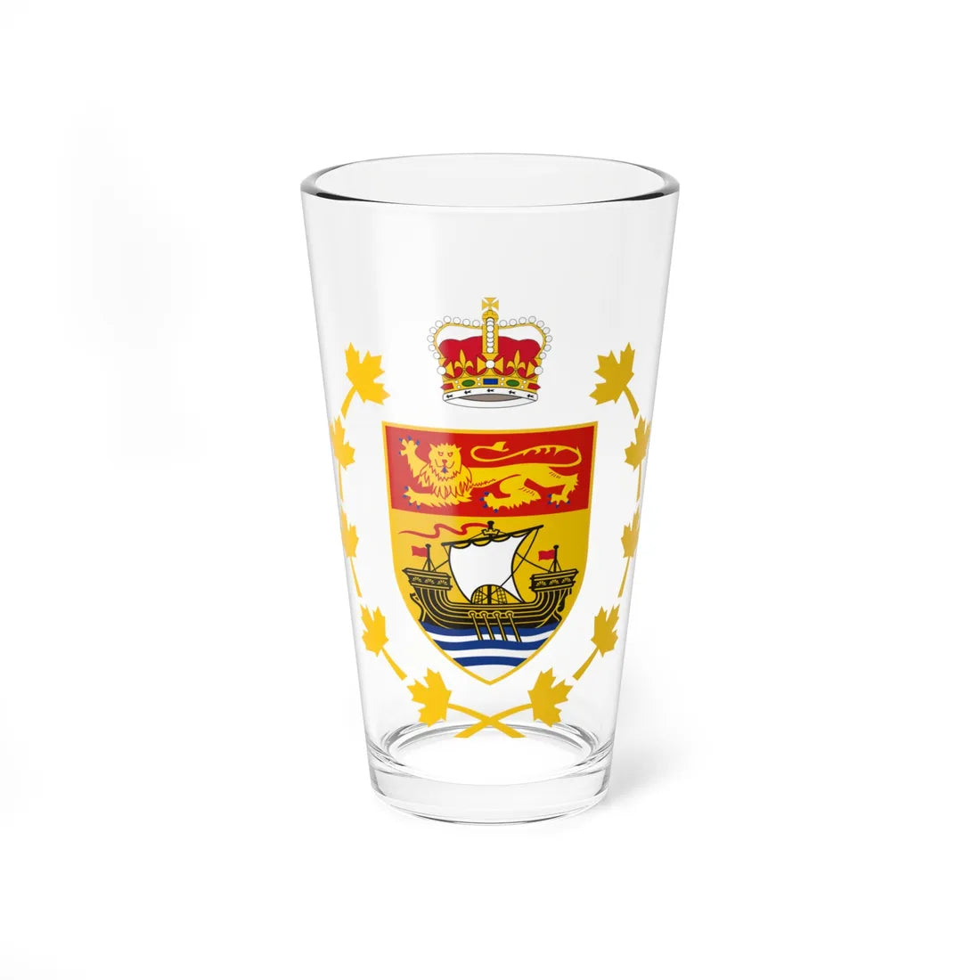 Badge of the Lieutenant-Governor of New Brunswick (Canada) (Coat of Arms) Pint Glass 16oz 16oz - Go Mug Yourself