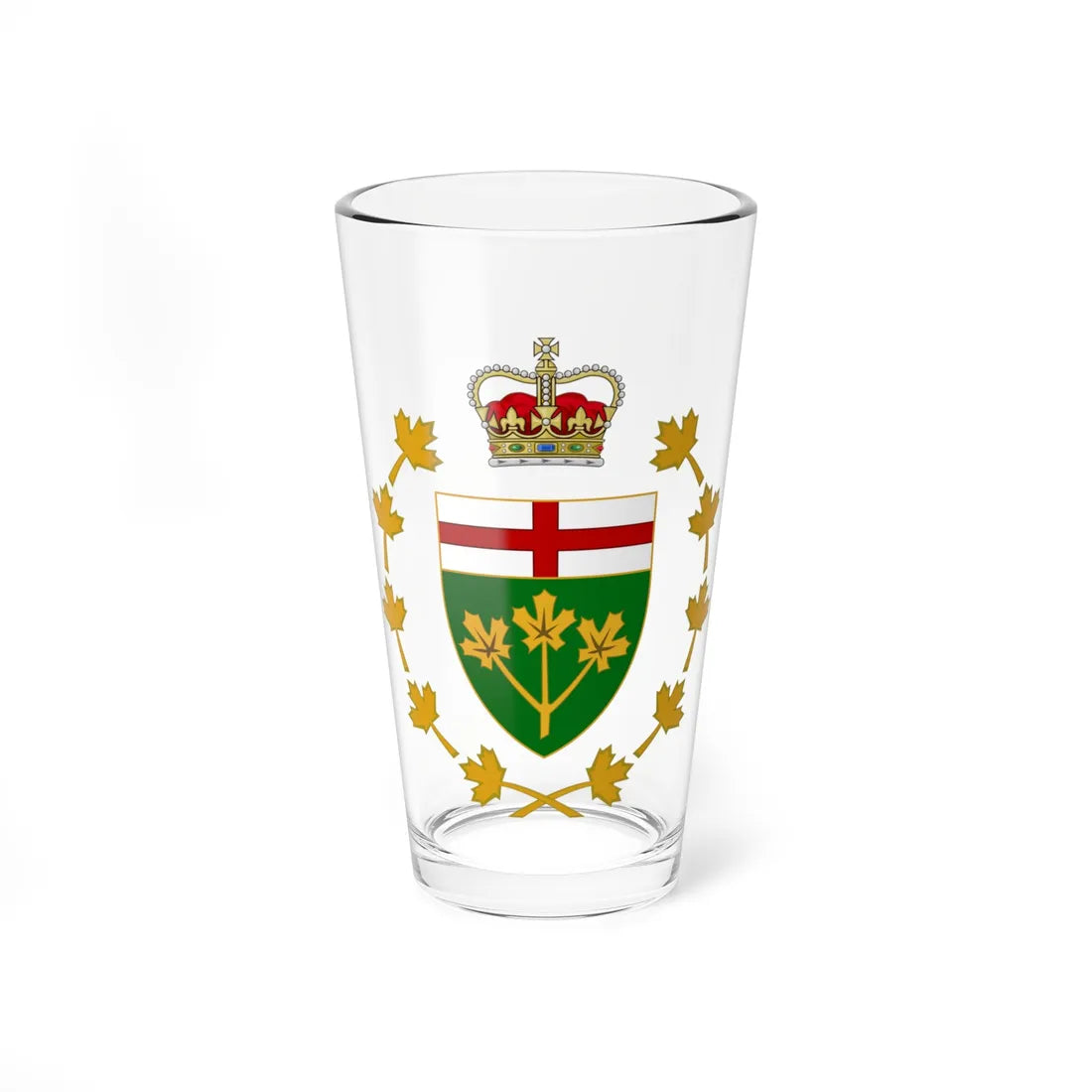 Badge of the Lieutenant-Governor of Ontario (Canada) (Coat of Arms) Pint Glass 16oz 16oz - Go Mug Yourself