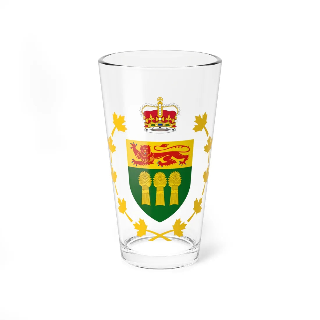 Badge of the Lieutenant-Governor of Saskatchewan (Canada) (Coat of Arms) Pint Glass 16oz 16oz - Go Mug Yourself