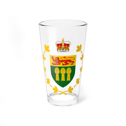 Badge of the Lieutenant-Governor of Saskatchewan (Canada) (Coat of Arms) Pint Glass 16oz 16oz - Go Mug Yourself