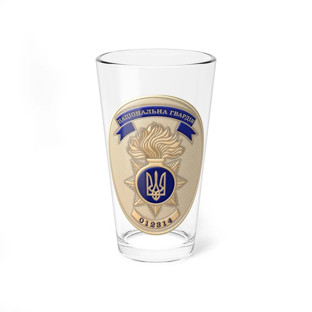 Badge of the National Guard of Ukraine (Ukraine) Pint Glass 16oz-16oz-Go Mug Yourself