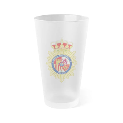 Badge of the National Police Corps of Spain - Frosted Pint Glass 16oz-16oz-Frosted-Go Mug Yourself