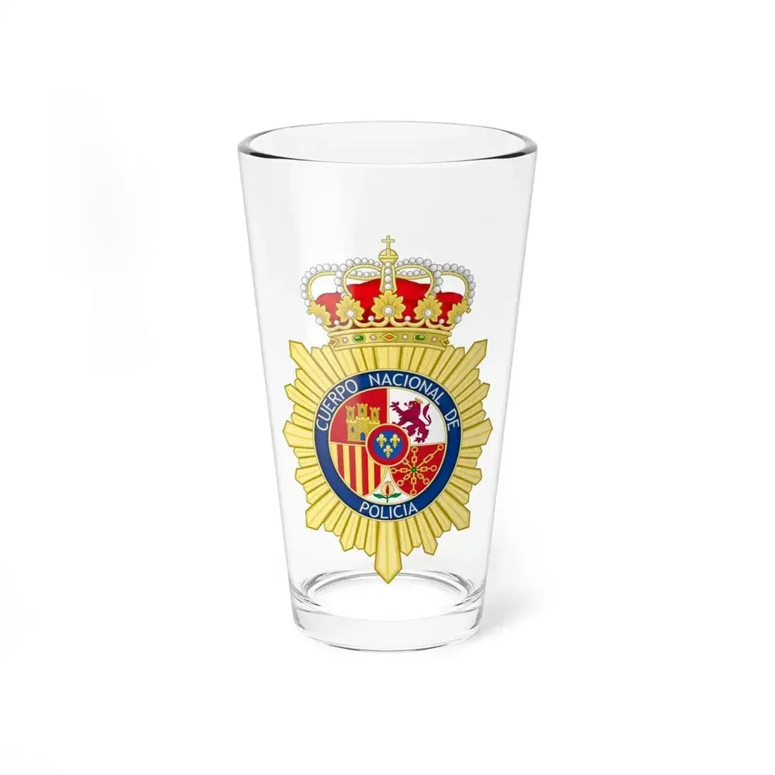 Badge of the National Police Corps of Spain - Pint Glass 16oz 16oz - Go Mug Yourself
