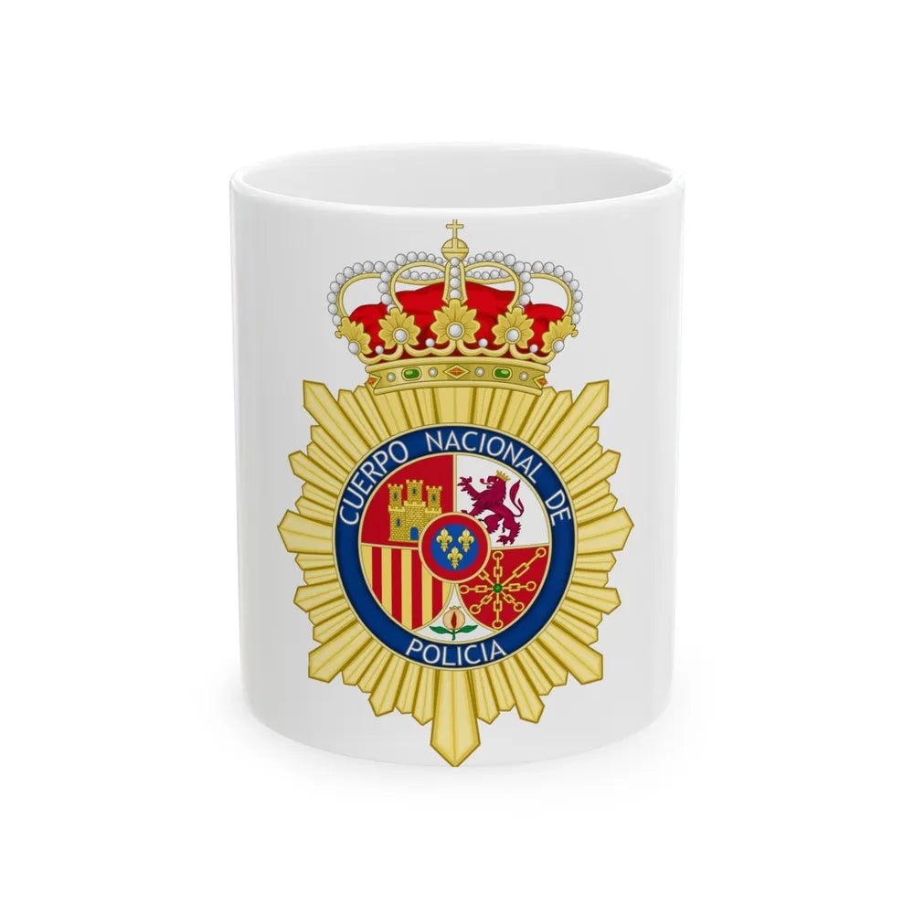 Badge of the National Police Corps of Spain - White Coffee Mug-11oz-Go Mug Yourself