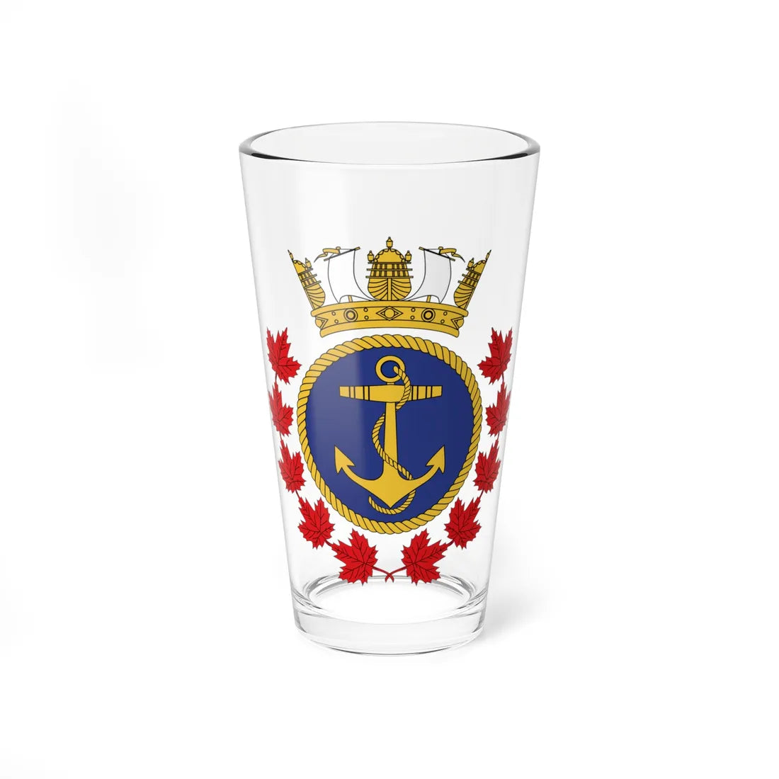 Badge of the Royal Canadian Sea Cadets (Canada) (Coat of Arms) Pint Glass 16oz 16oz - Go Mug Yourself