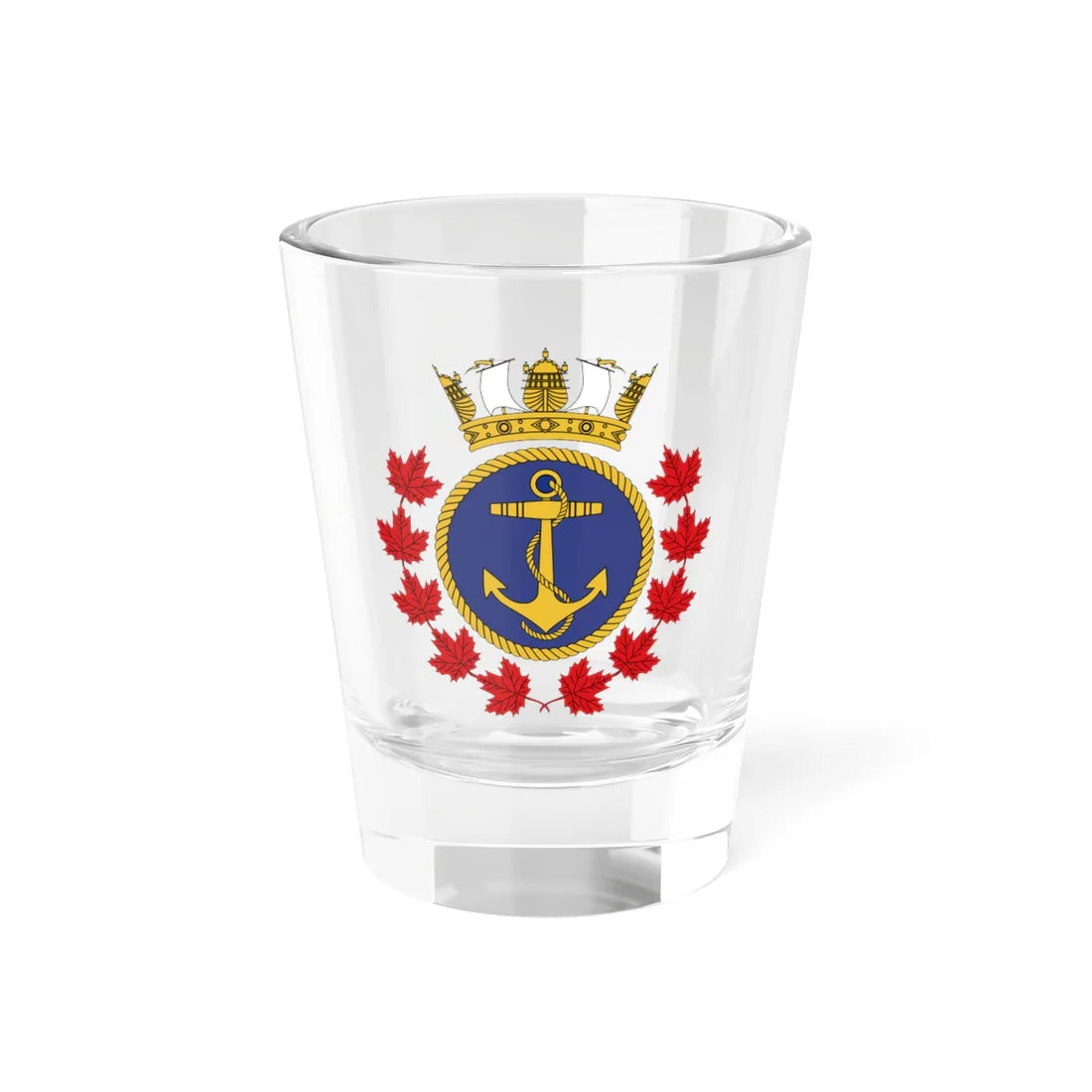 Badge of the Royal Canadian Sea Cadets (Canada) (Coat of Arms) Shot Glass 1.5oz 1.5oz - Go Mug Yourself